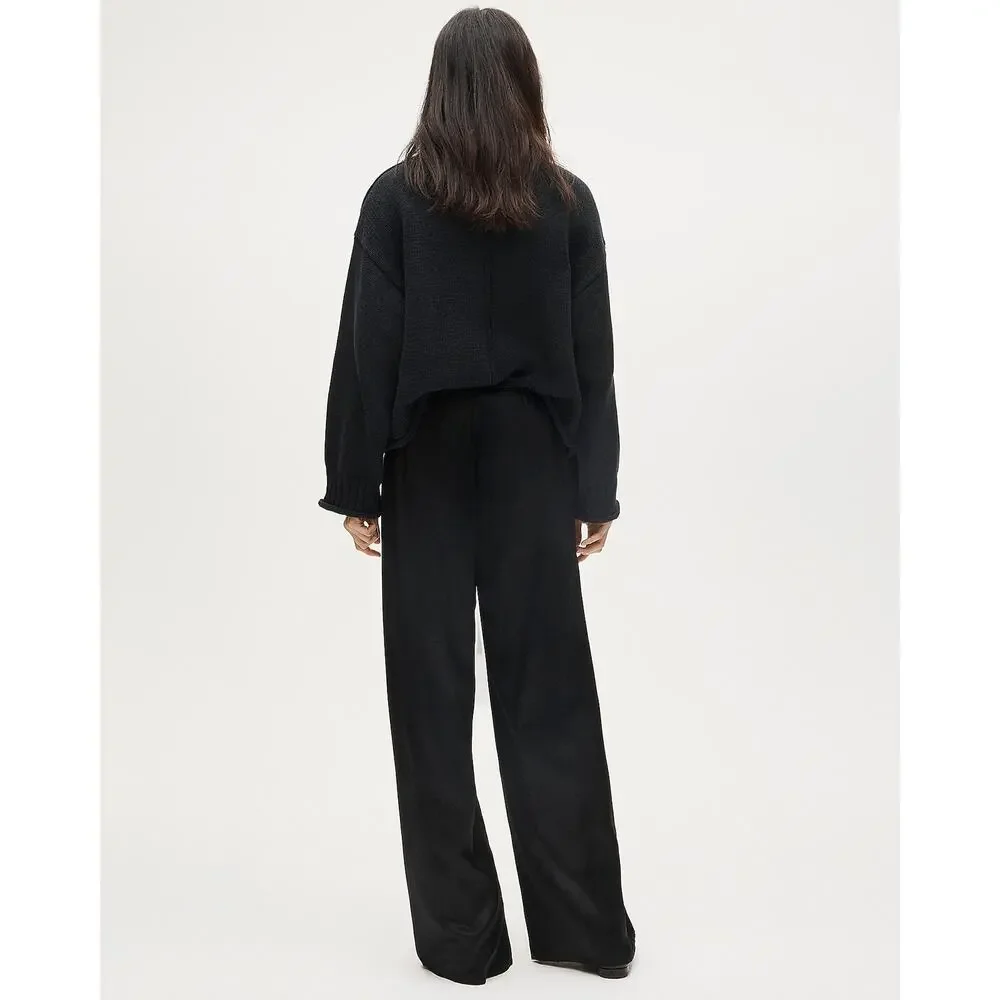 J. Crew Cosmo Pant Luster Charmeuse Elastic Waist Black Size S NWOT